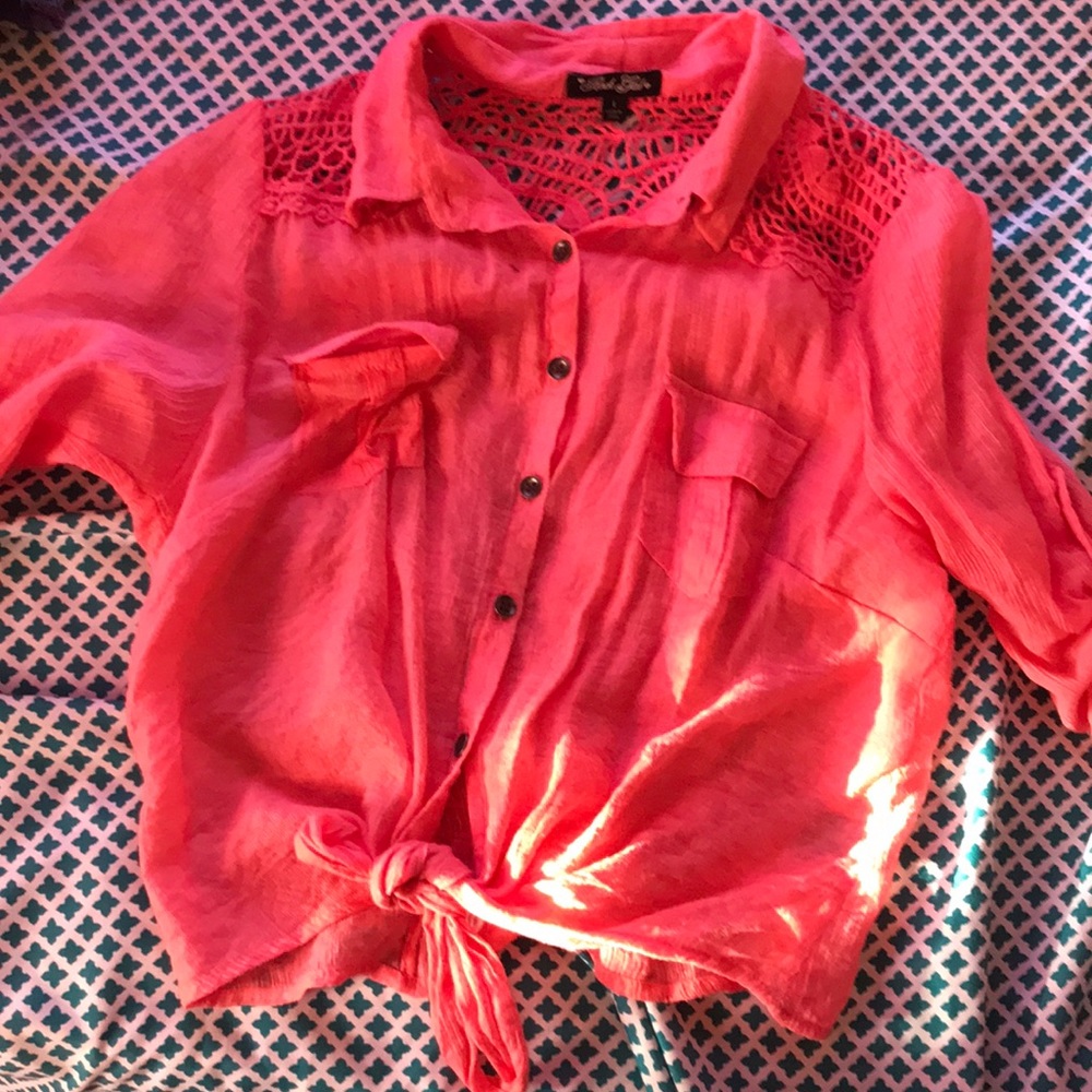 Pink button up